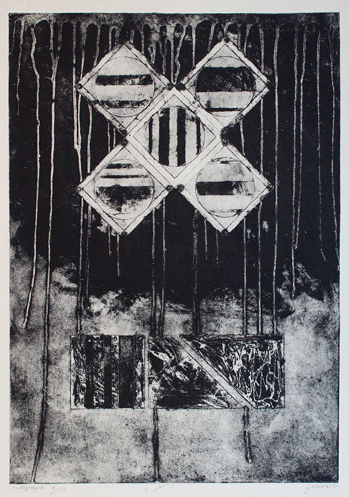 Unique Collograph and Monotype Print 16